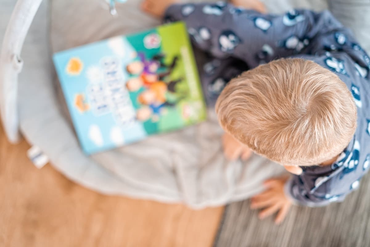 A child absorbed in reading